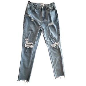 Cello Jeans Womens Size 5 High Rise Skinny Ripped Distressed Frayed Mom Pants‎